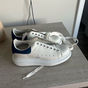 Alexander McQueen White and Blue Sneakers